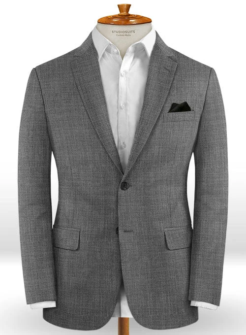 Napolean Sharkskin Gray Wool Jacket 1 Napolean Sharkskin Gray Wool Jacket