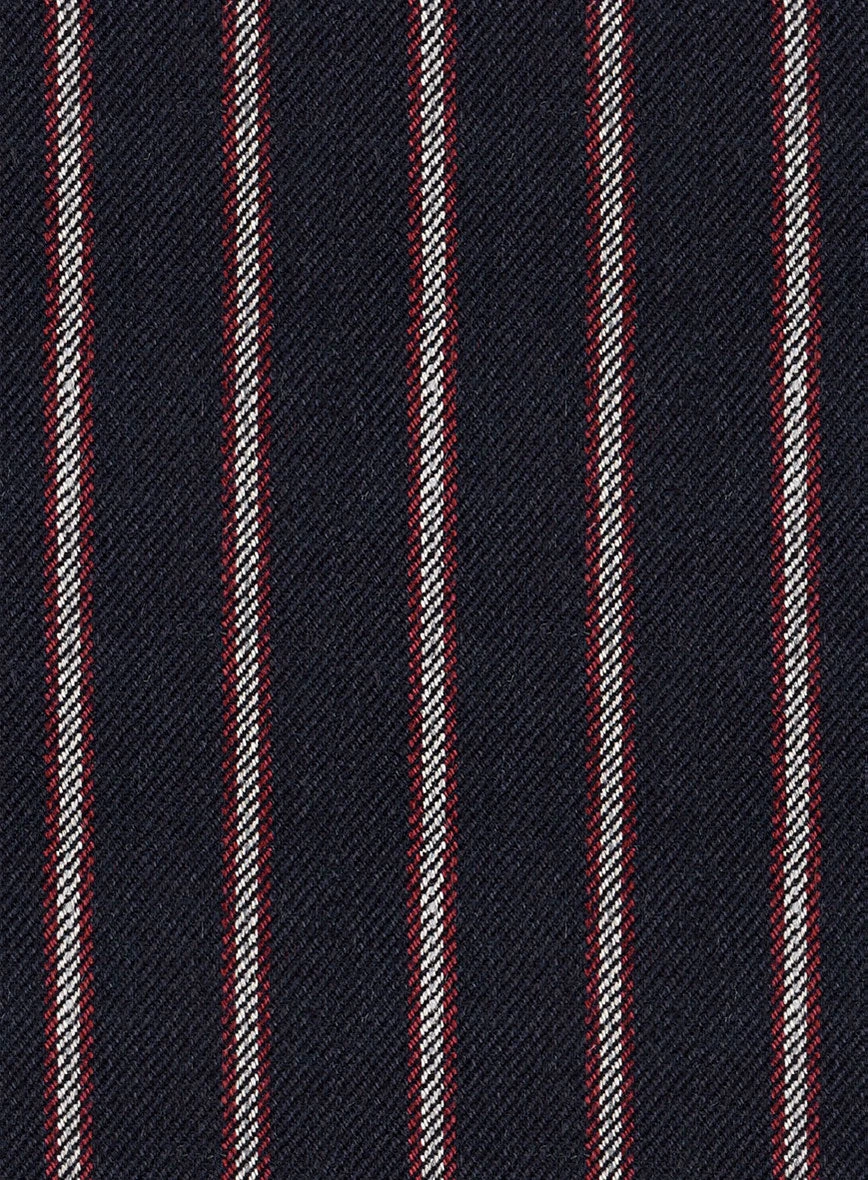 Noble Assunta Blue Stripe Cotton Silk Linen Jacket 3 Noble Assunta Blue Stripe Cotton Silk Linen Jacket - Image 3