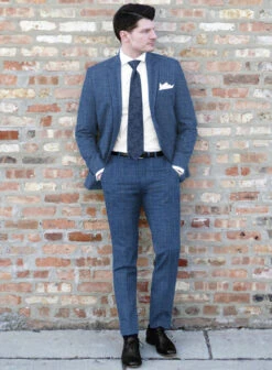 Tiano Suits Shop -Tiano Suits Shop noblebluewoolsilklinensuitlook 1