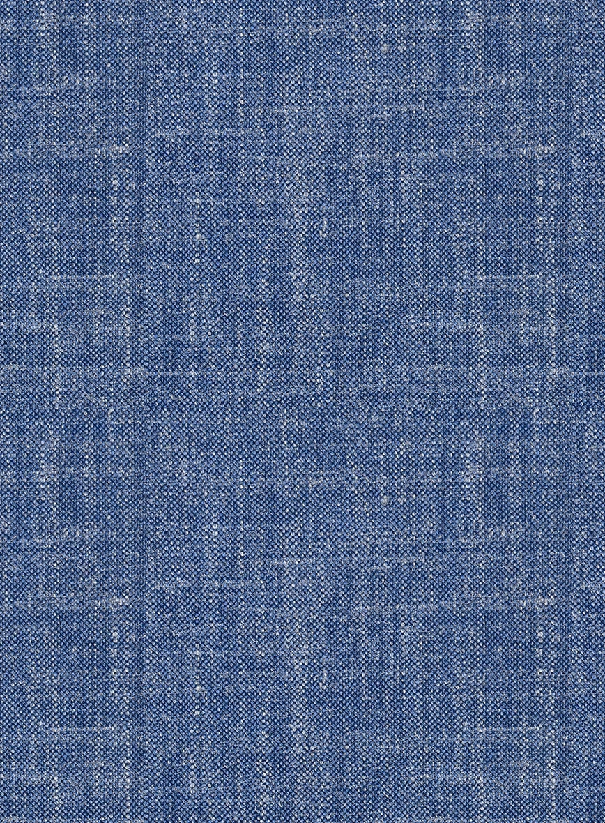 Noble Blue Wool Silk Linen Suit 7 Noble Blue Wool Silk Linen Suit - Image 7