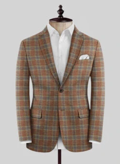 Noble Camila Check Wool Silk Linen Jacket