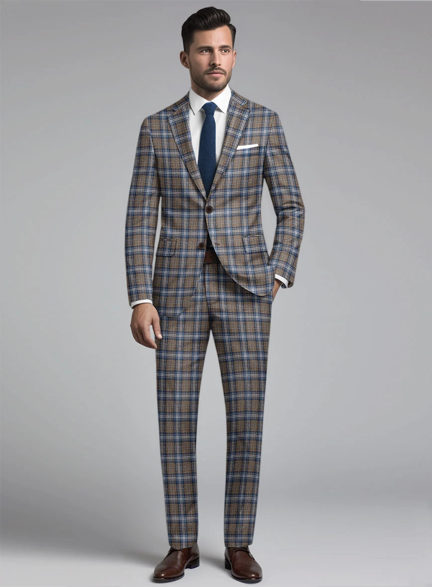 Noble Daniel Tartan Wool Silk Linen Suit 2 Noble Daniel Tartan Wool Silk Linen Suit - Image 2