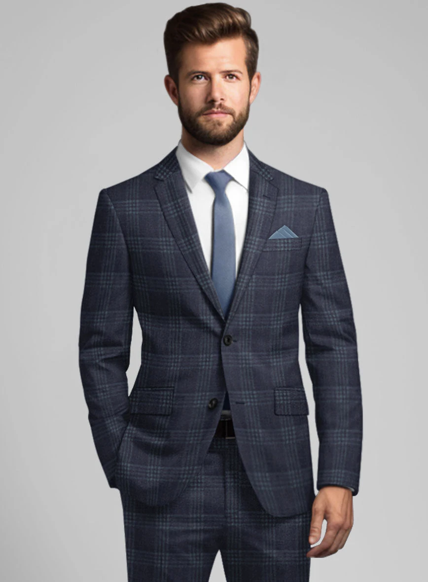 Noble Gianni Blue Wool Silk Linen Jacket 2 Noble Gianni Blue Wool Silk Linen Jacket - Image 2