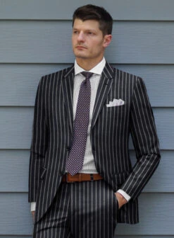 Noble Imelda Blue Stripe Cotton Silk Linen Suit -Tiano Suits Shop nobleimeldabluestripecottonsilklinensuitlk 3