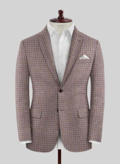 Noble Isidora Check Wool Silk Linen Jacket