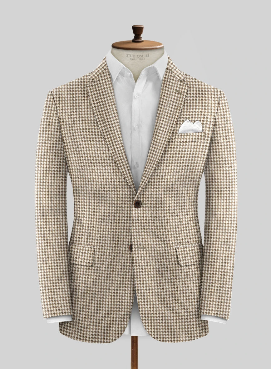 Noble Jaime Houndstooth Wool Silk Linen Jacket 1 Noble Jaime Houndstooth Wool Silk Linen Jacket