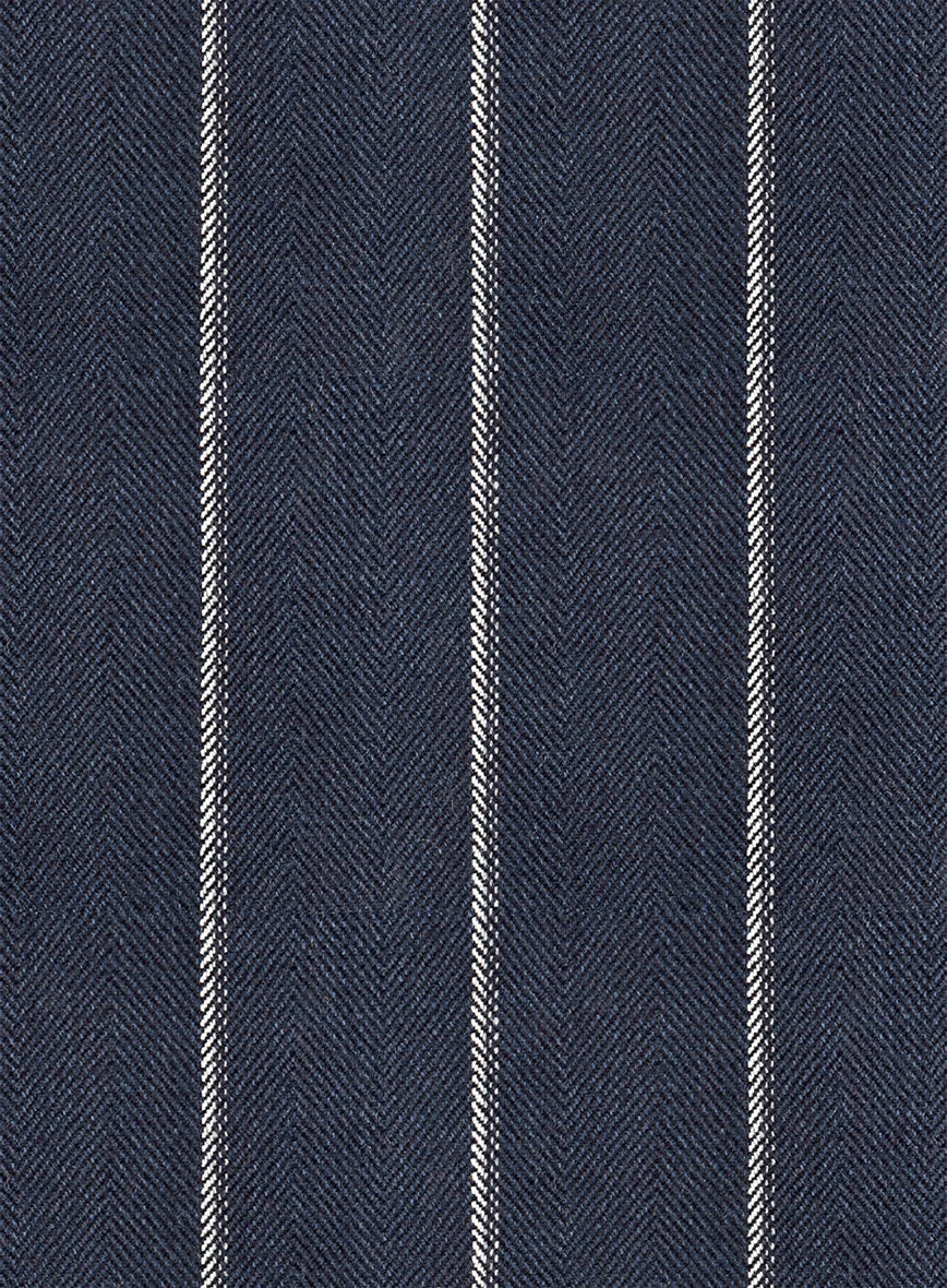 Noble Loredana Blue Stripe Cotton Silk Linen Suit 7 Noble Loredana Blue Stripe Cotton Silk Linen Suit - Image 7