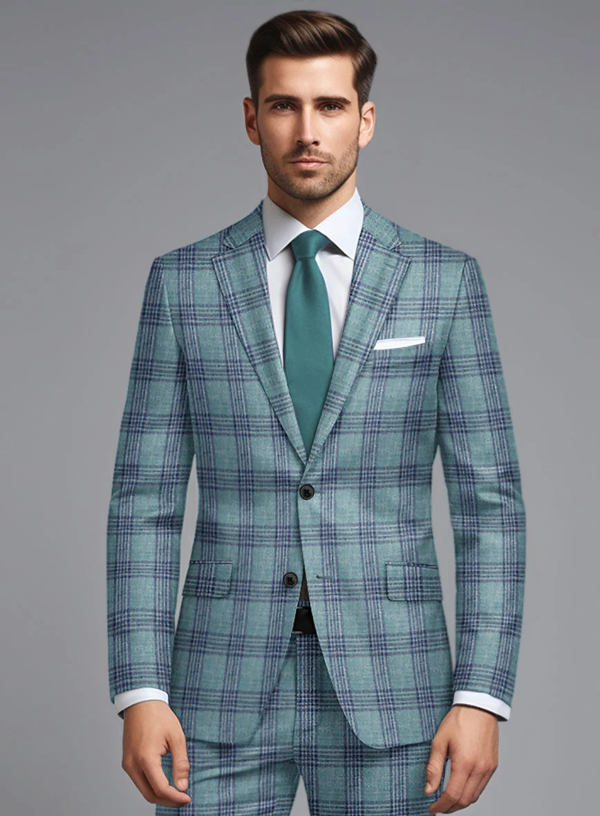 Noble Manuelita Blue Wool Silk Linen Jacket 2 Noble Manuelita Blue Wool Silk Linen Jacket - Image 2