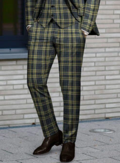 Noble Mario Check Wool Silk Linen Suit -Tiano Suits Shop noblemariocheckwoolslklinnsuit 4
