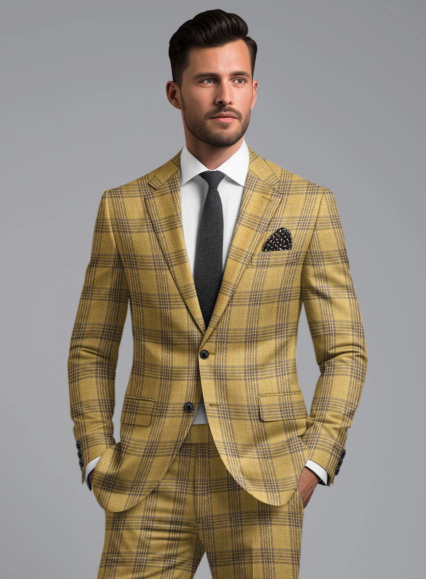 Noble Mateo Ochre Wool Silk Linen Jacket 2 Noble Mateo Ochre Wool Silk Linen Jacket - Image 2