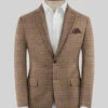 Noble Mustard Check Wool Silk Linen Jacket