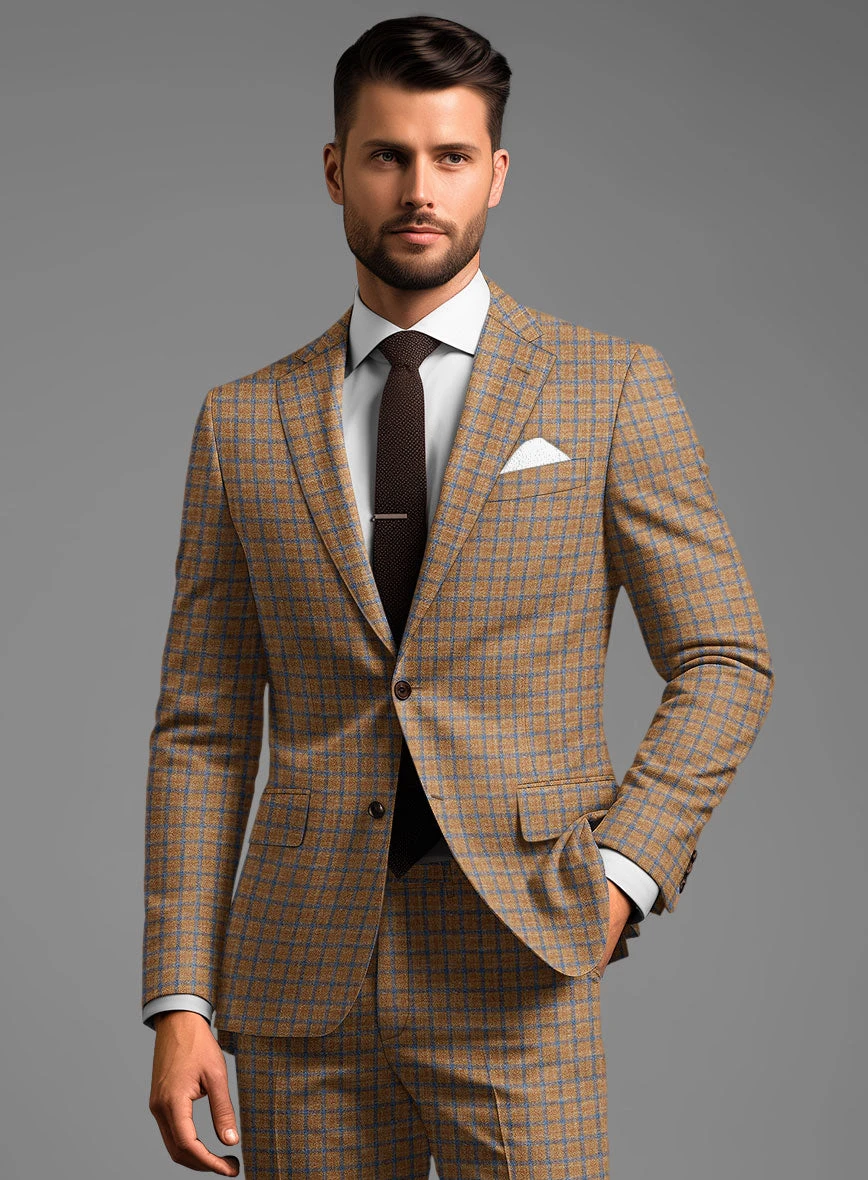 Noble Mustard Check Wool Silk Linen Jacket 2 Noble Mustard Check Wool Silk Linen Jacket - Image 2