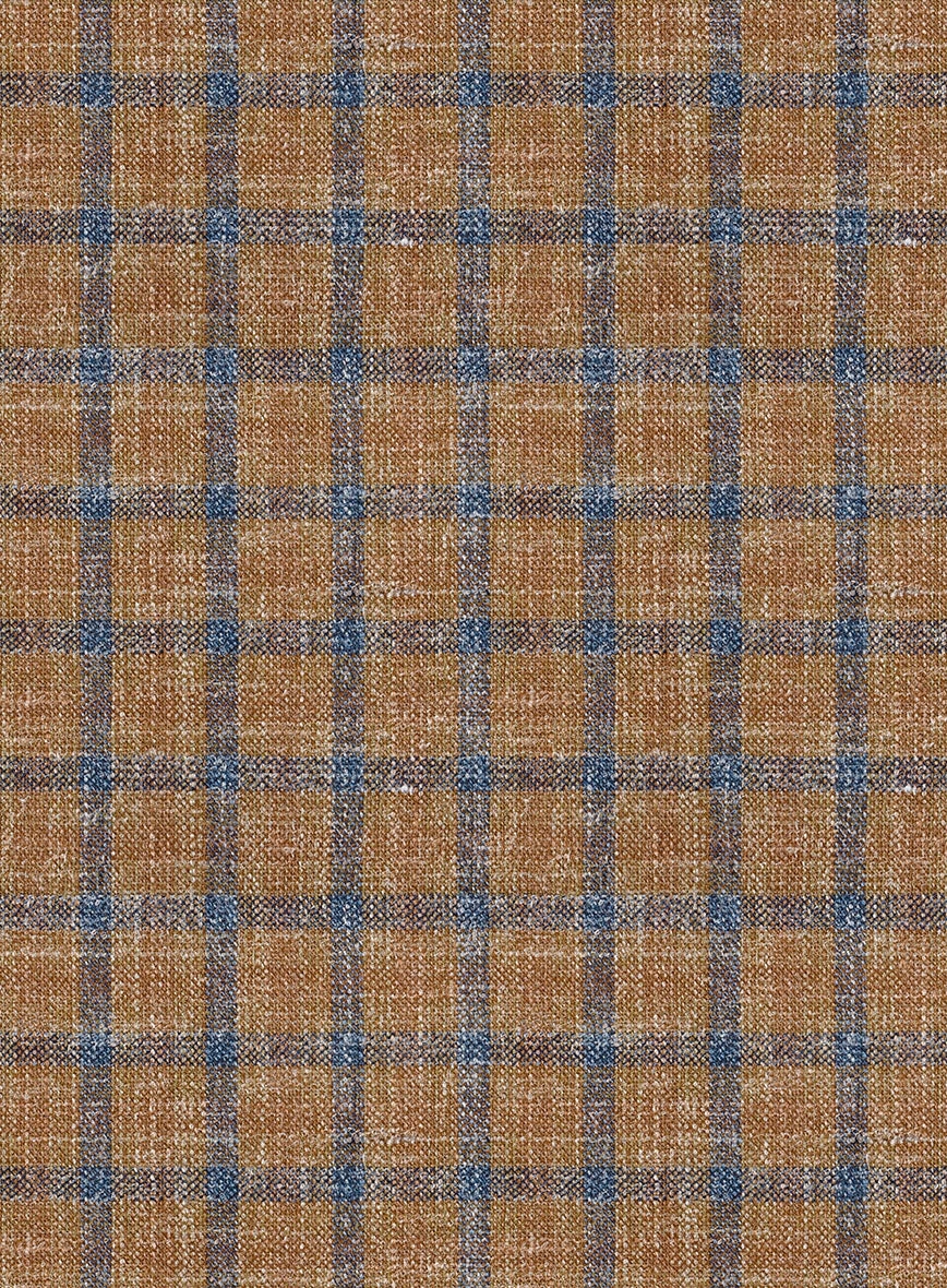 Noble Mustard Check Wool Silk Linen Jacket 3 Noble Mustard Check Wool Silk Linen Jacket - Image 3