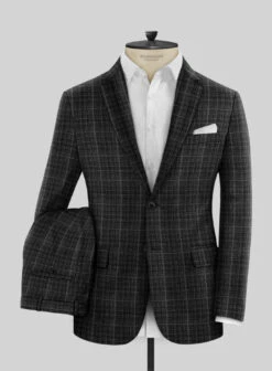 Tiano Suits Shop 18 Noble Nicolas Black Wool Silk Linen Suit