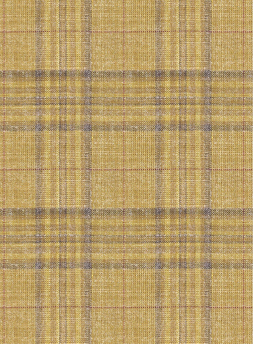 Noble Ochre Check Wool Silk Linen Jacket 3 Noble Ochre Check Wool Silk Linen Jacket - Image 3