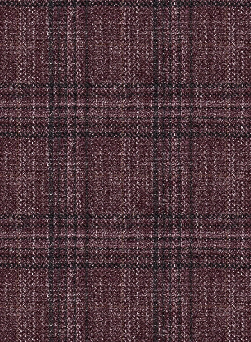 Noble Purple Check Wool Silk Linen Jacket 3 Noble Purple Check Wool Silk Linen Jacket - Image 3