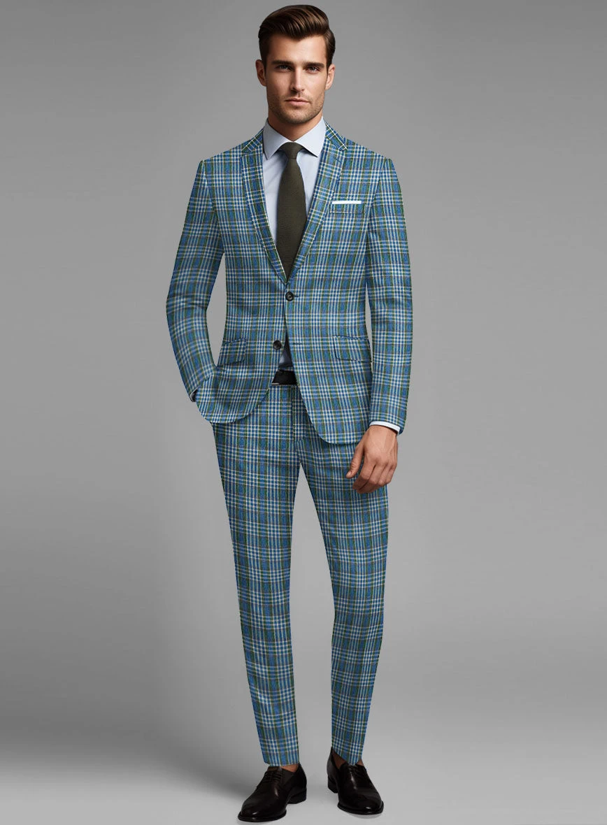 Noble Rosalinda Check Cotton Silk Linen Suit 2 Noble Rosalinda Check Cotton Silk Linen Suit - Image 2