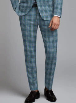 Noble Rosalinda Check Cotton Silk Linen Suit 12 Noble Rosalinda Check Cotton Silk Linen Suit -Tiano Suits Shop noblerosalindacheckxottonsilklinensuitlook 4