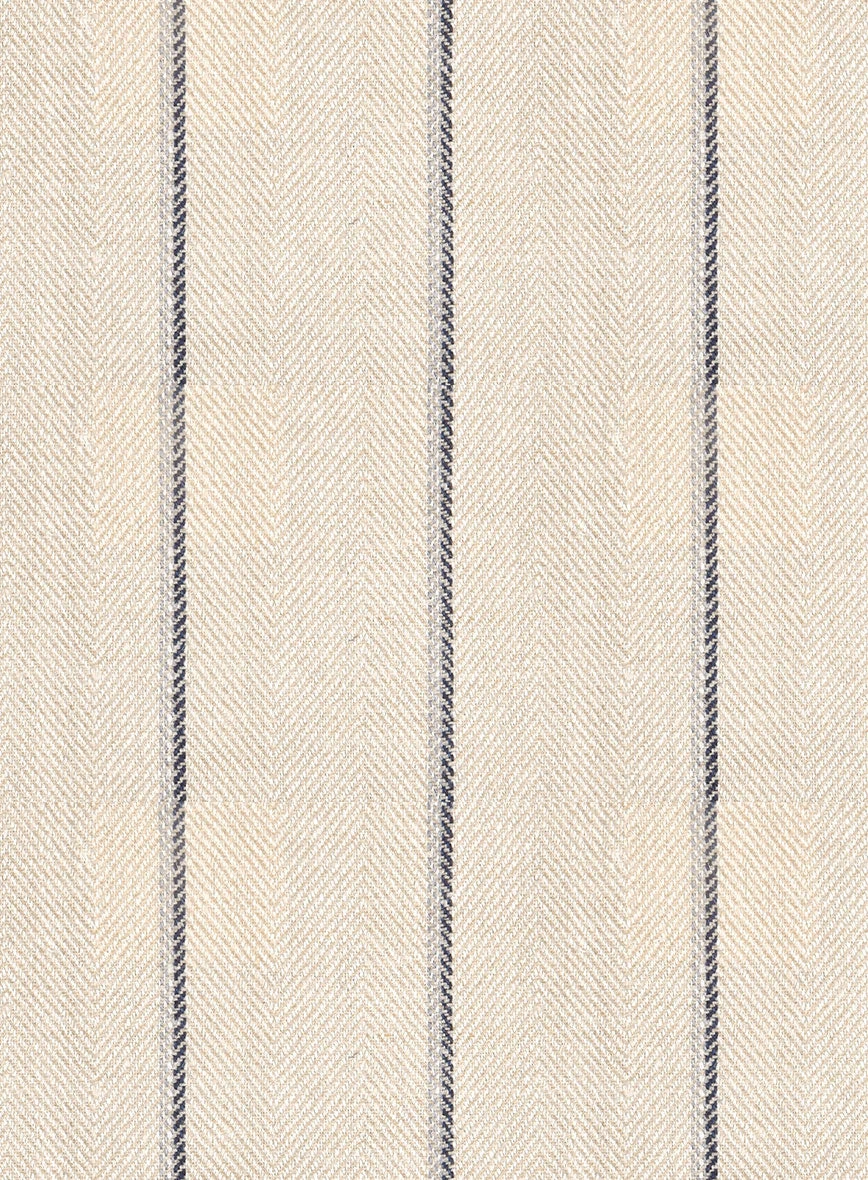 Noble Rosaria Cream Stripe Cotton Silk Linen Suit 7 Noble Rosaria Cream Stripe Cotton Silk Linen Suit - Image 7
