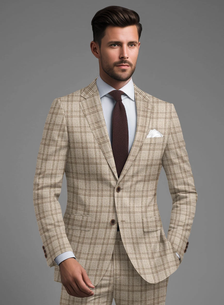 Noble Sofia Beige Wool Silk Linen Jacket 2 Noble Sofia Beige Wool Silk Linen Jacket - Image 2