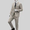 Napolean Etziar Stripe Beige Wool Suit