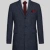 Playman Blue Denim Tweed Overcoat