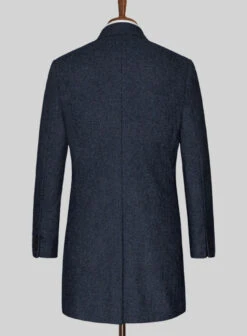 Playman Blue Denim Tweed Overcoat 7 Playman Blue Denim Tweed Overcoat -Tiano Suits Shop playmanbluedenimtweedovercoatlkk 2
