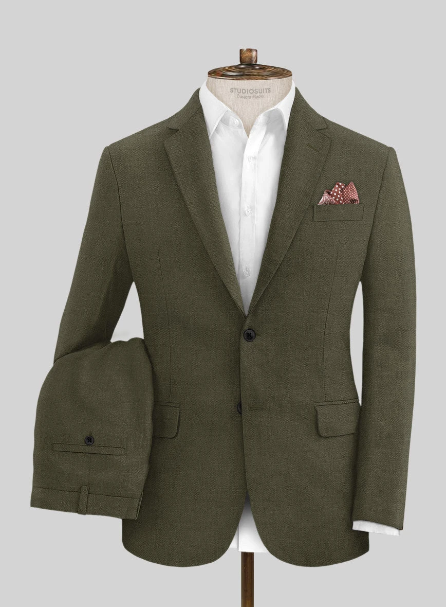 Italian Prato Green Linen Suit 1 Italian Prato Green Linen Suit