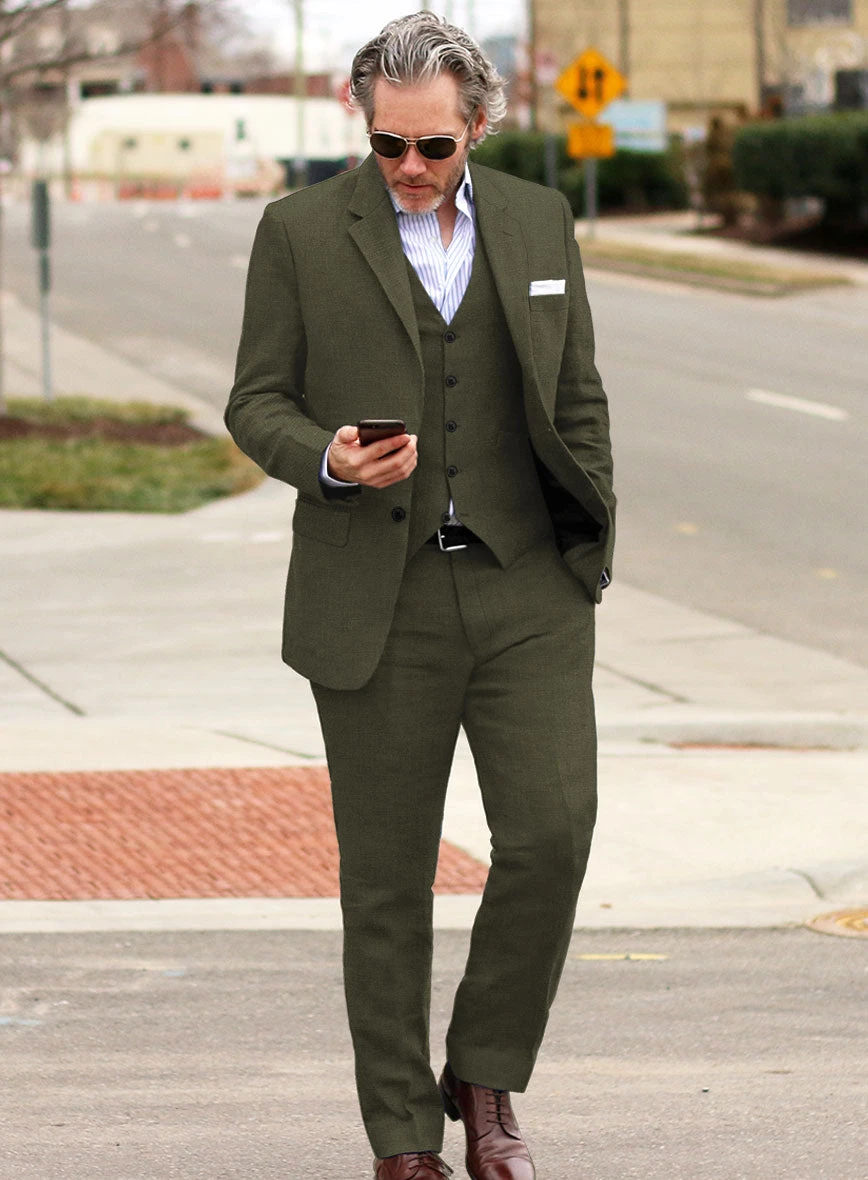 Italian Prato Green Linen Suit 2 Italian Prato Green Linen Suit - Image 2