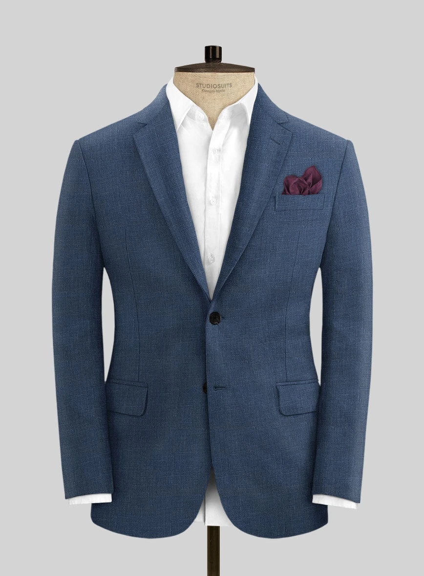 Italian Prato Indigo Blue Linen Suit 3 Italian Prato Indigo Blue Linen Suit - Image 3
