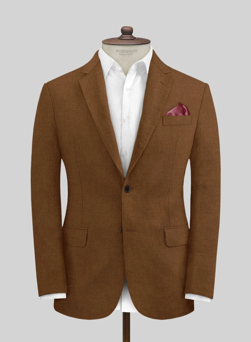 Italian Prato Rust Linen Jacket 1 Italian Prato Rust Linen Jacket