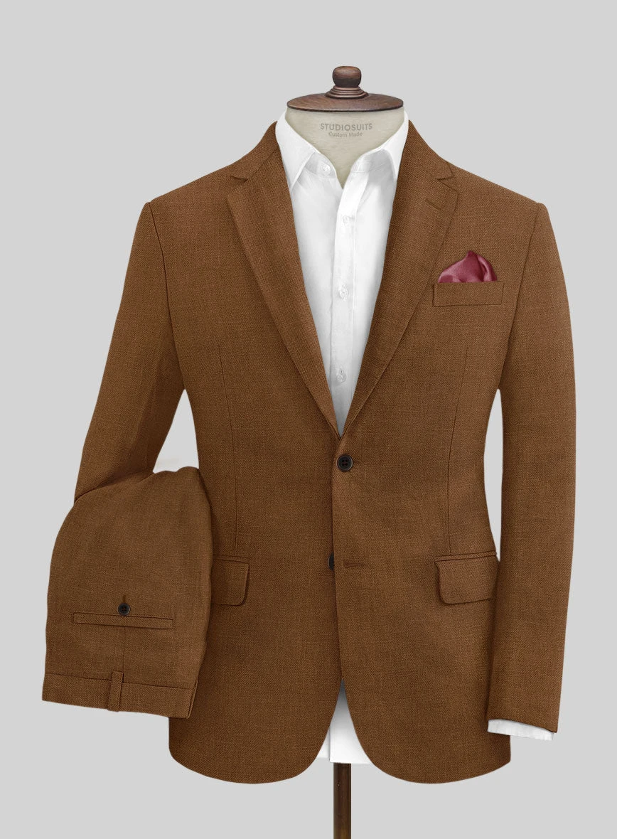 Italian Prato Rust Linen Suit 1 Italian Prato Rust Linen Suit