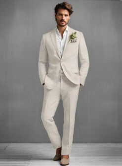 Pure Barn Beige Linen Suit