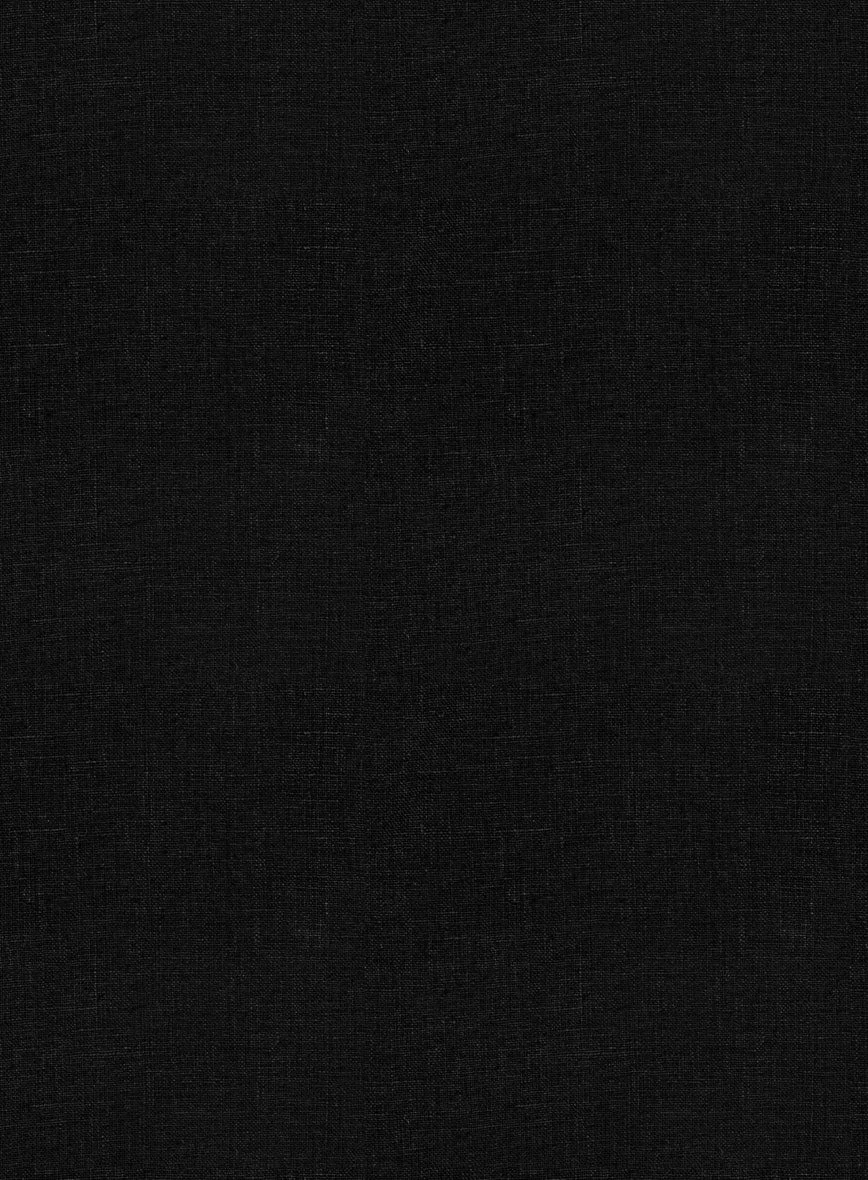 Pure Black Linen Jacket 3 Pure Black Linen Jacket - Image 3