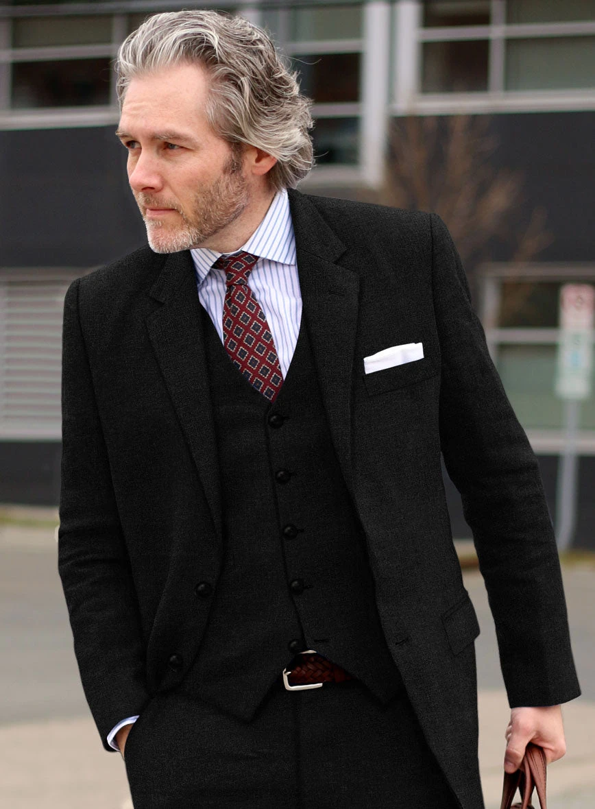 Pure Black Linen Jacket 2 Pure Black Linen Jacket - Image 2