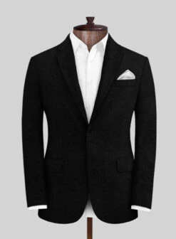 Pure Black Linen Suit -Tiano Suits Shop pureblacklinensuitlook 2