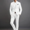 Pure White Linen Suit