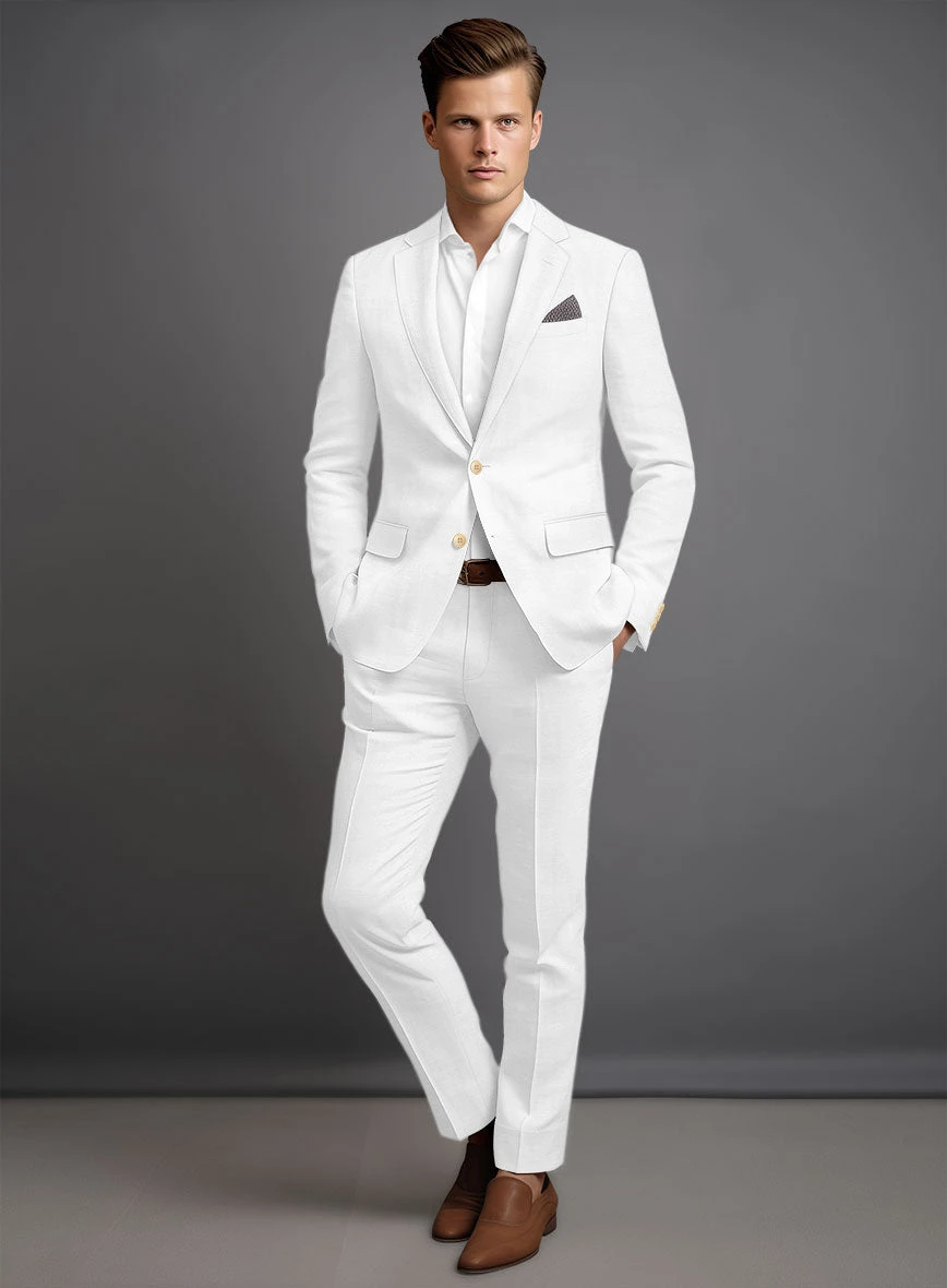 Pure White Linen Suit 1 Pure White Linen Suit