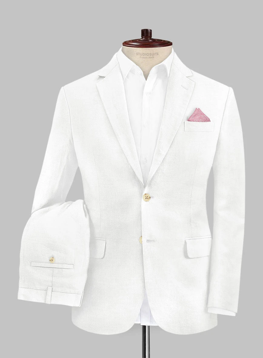 Pure White Linen Suit 2 Pure White Linen Suit - Image 2