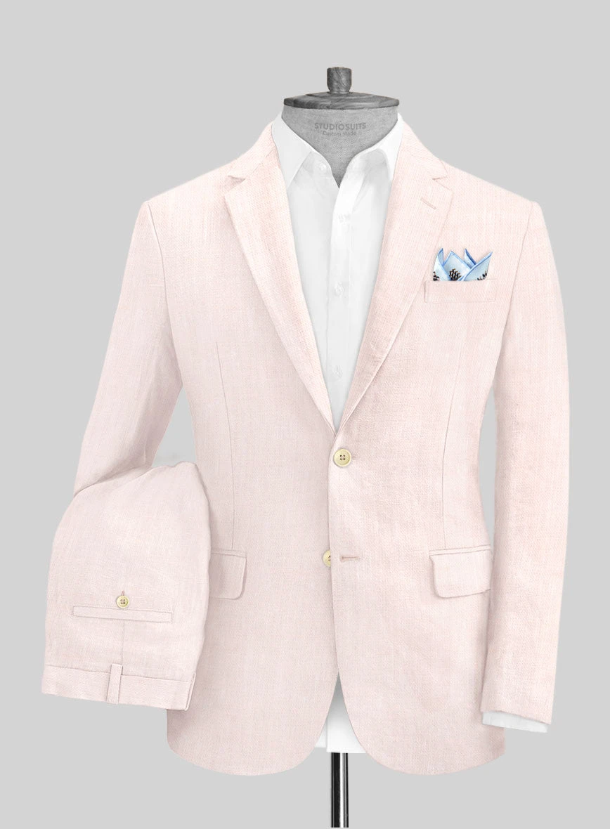 Roman Light Pink Linen Suit 2 Roman Light Pink Linen Suit - Image 2