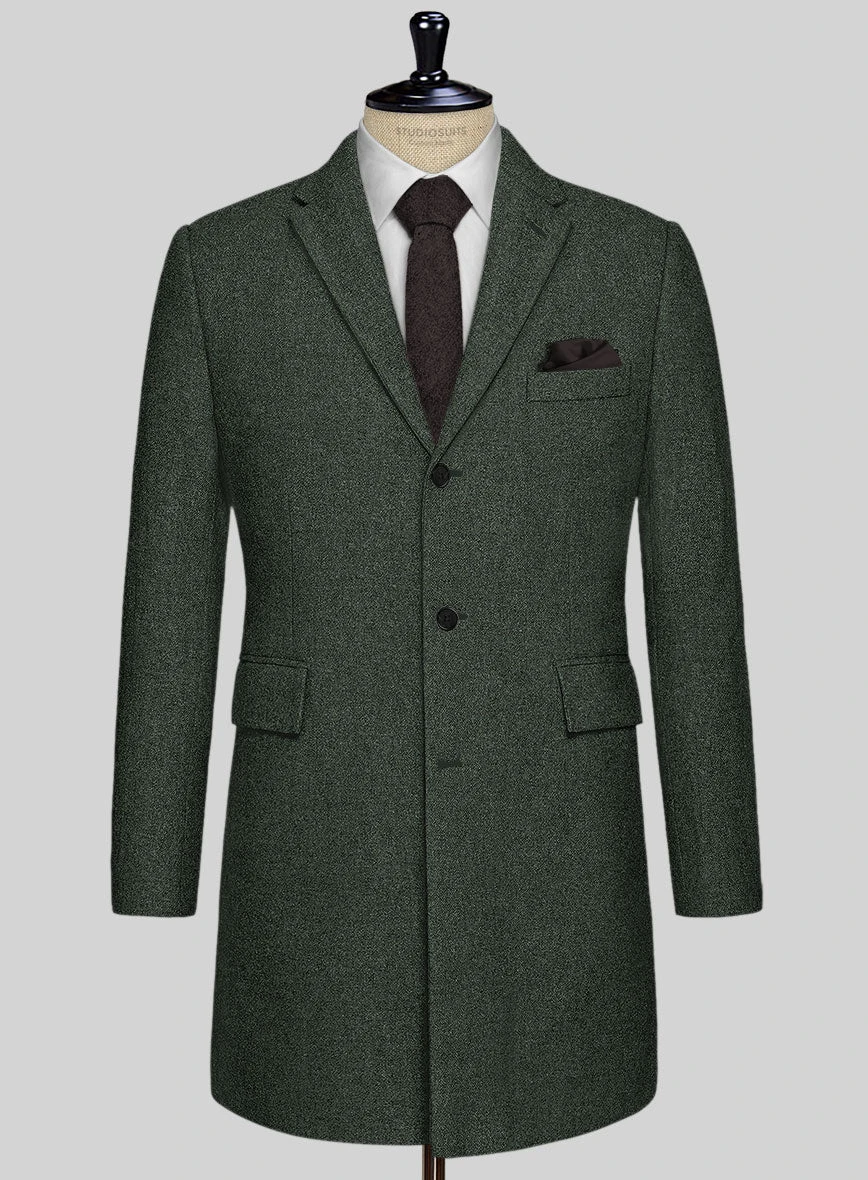 Rope Weave Green Tweed Overcoat 1 Rope Weave Green Tweed Overcoat