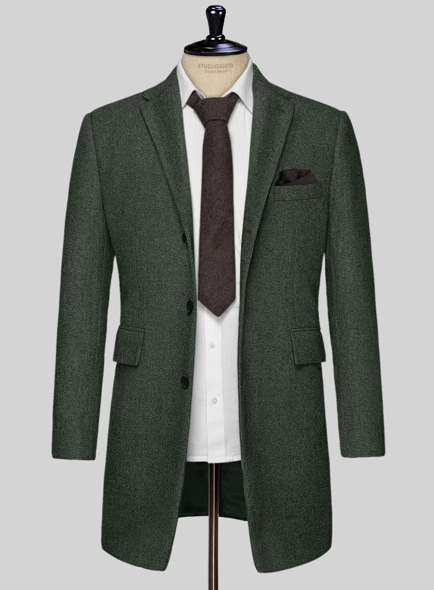 Rope Weave Green Tweed Overcoat 2 Rope Weave Green Tweed Overcoat - Image 2
