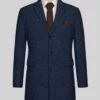 Royal Blue Heavy Tweed Overcoat