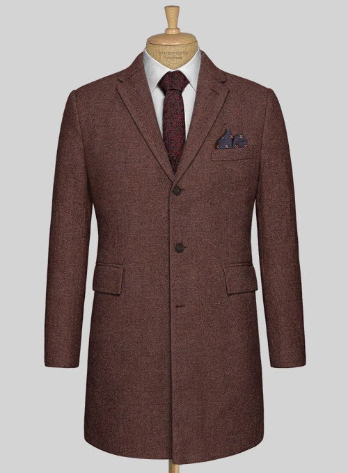 Mute Wine Herringbone Tweed Overcoat 1 Mute Wine Herringbone Tweed Overcoat