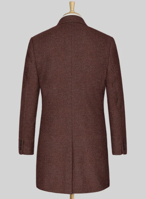Mute Wine Herringbone Tweed Overcoat 2 Mute Wine Herringbone Tweed Overcoat - Image 2