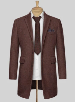 Mute Wine Herringbone Tweed Overcoat 7 Mute Wine Herringbone Tweed Overcoat -Tiano Suits Shop royalwineherringbonetwdoverctlk 2