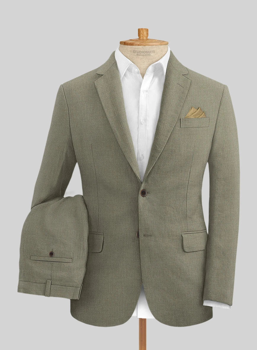 Sage Green Pure Linen Suit 1 Sage Green Pure Linen Suit