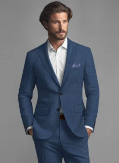 Stone Blue Linen Suit 10 Stone Blue Linen Suit -Tiano Suits Shop stonebluelinensuitlook 2