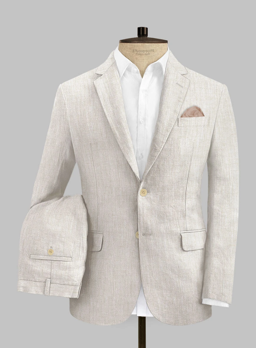 Tropical Beige Pure Linen Suit 5 Tropical Beige Pure Linen Suit - Image 5