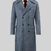 Vintage Herringbone Blue Tweed GQ Overcoat